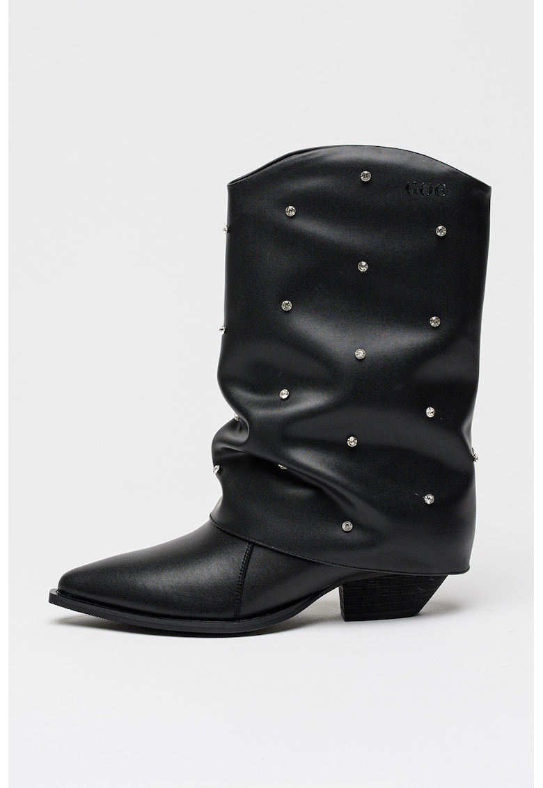 Cizme Western de piele cu strasuri