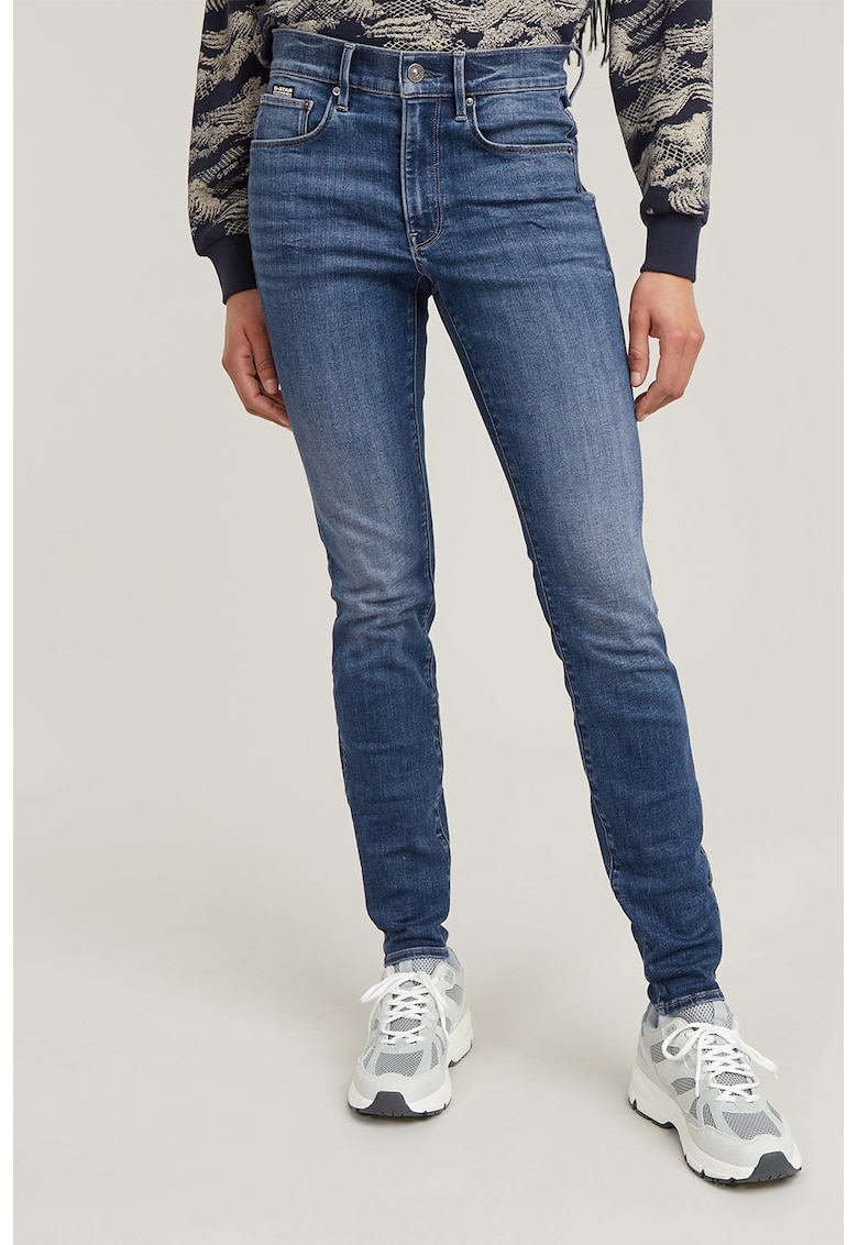 Blugi skinny cu talie inalta 3301 - Albastru inchis