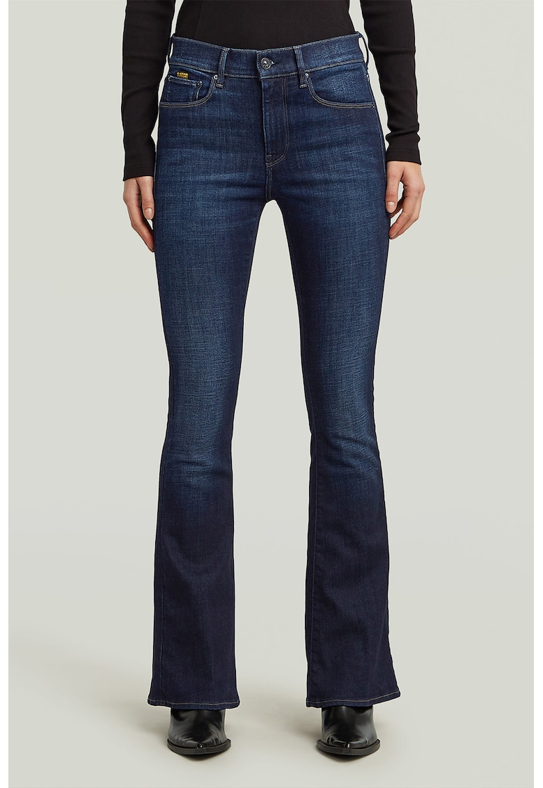 Blugi evazati cu talie inalta - Bleumarin