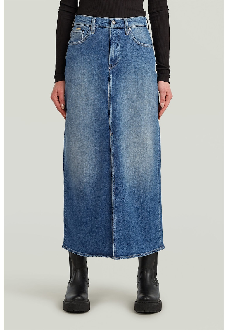 Fusta din denim cu croiala dreapta Viktoria Fusta din denim cu croiala dreapta Viktoria