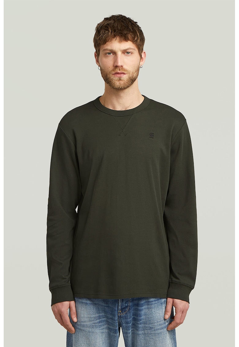 Bluza regular fit cu decolteu la baza gatului