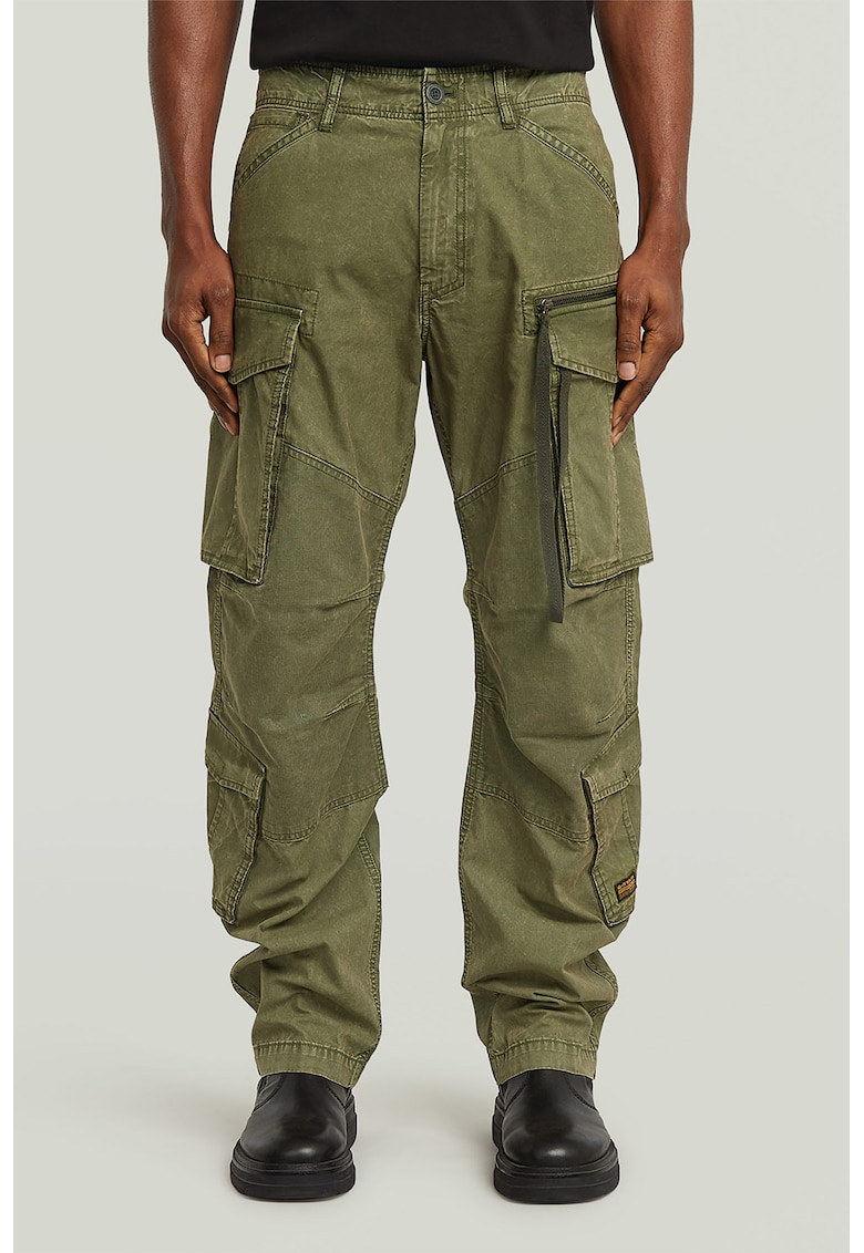 Pantaloni cargo cu talie medie - Verde sparanghel