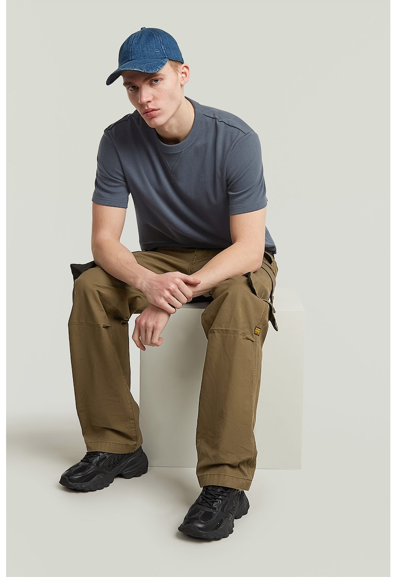Pantaloni cargo cu talie medie - Caramel