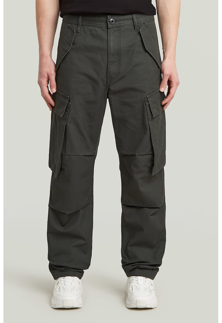 Pantaloni cargo cu talie medie - Gri inchis