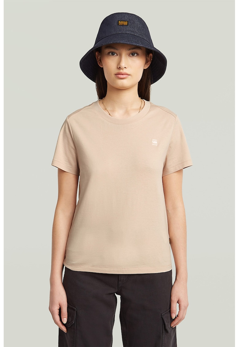 Tricou uni de bumbac organic - Maro nisip
