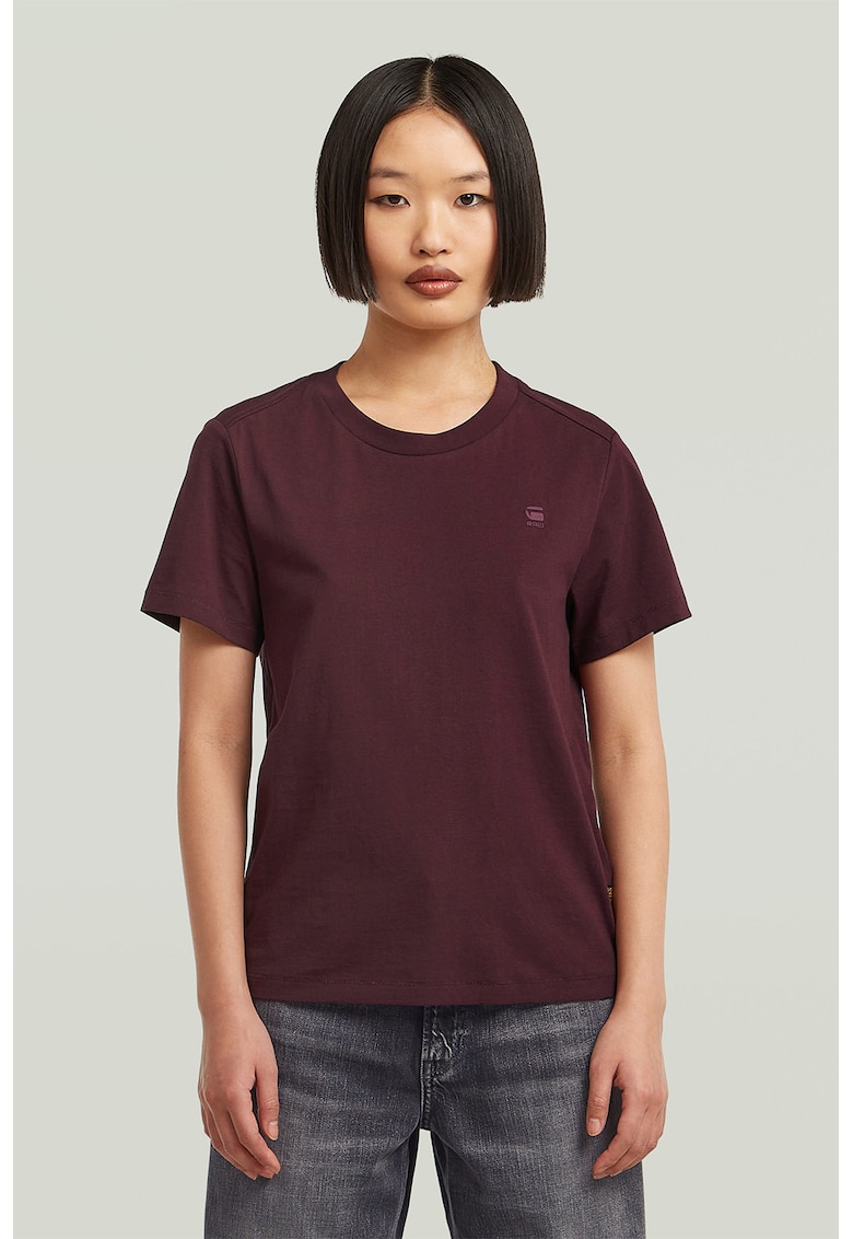 Tricou uni de bumbac organic - Violet tyrian