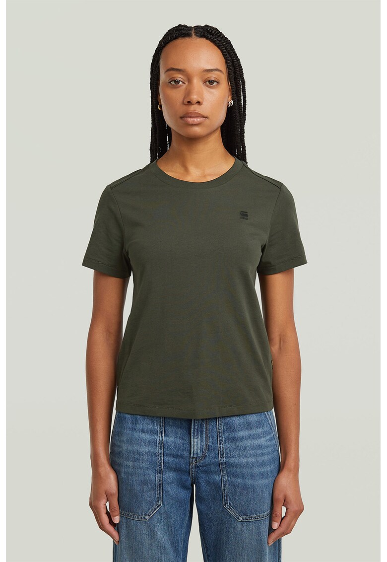 Tricou uni de bumbac organic - Verde sparanghel