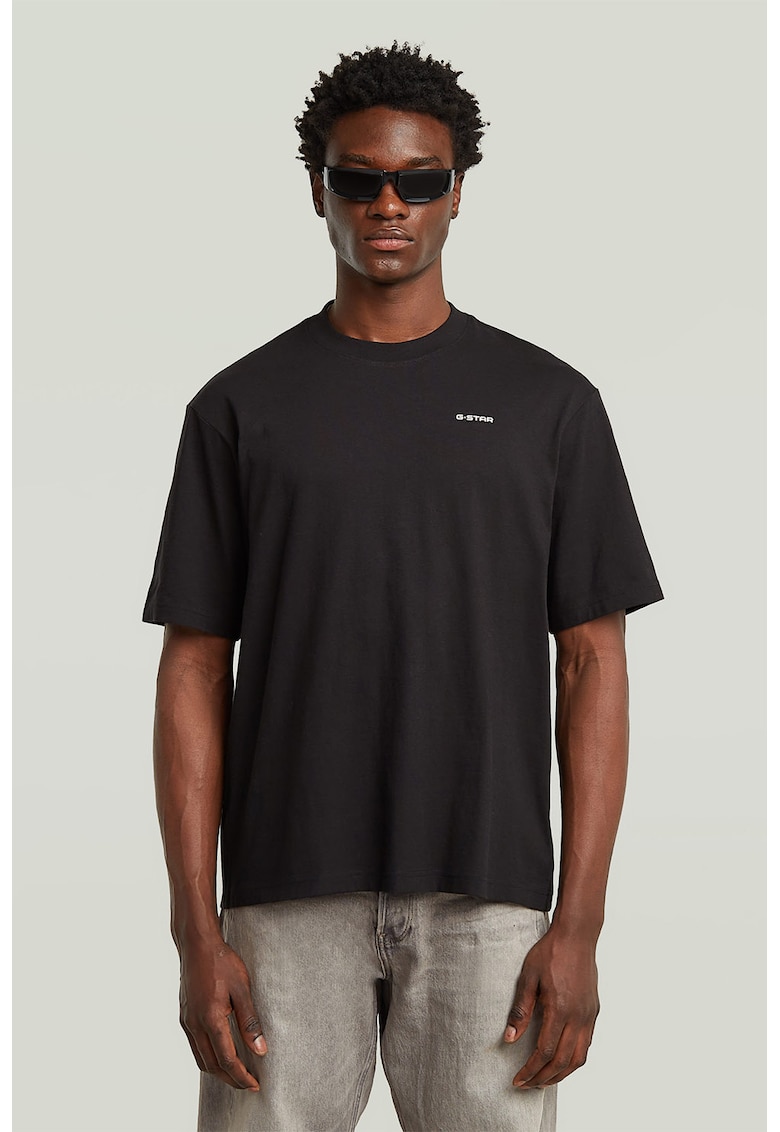Tricou din amestec de bumbac organic cu logo discret pe piept - Gri antracit - Tricou din amestec de bumbac organic cu logo discret pe piept - Gri antracit -