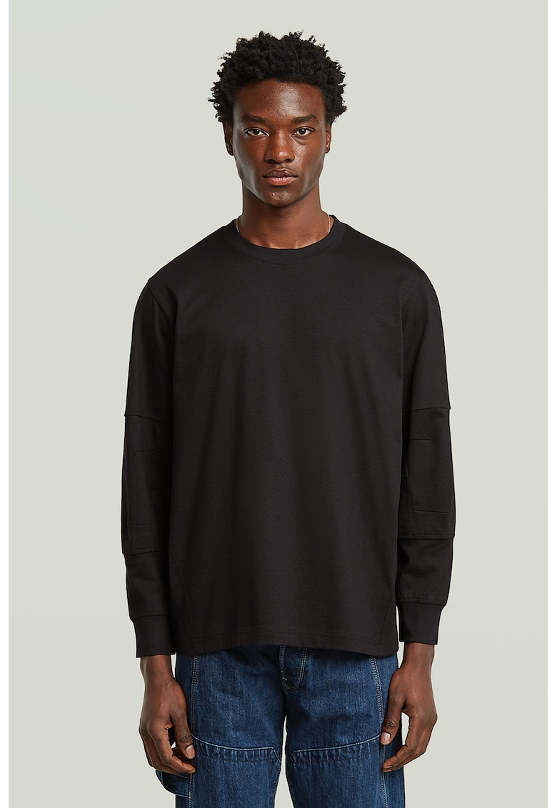 Bluza de trening din bumbac organic cu decolteu la baza gatului