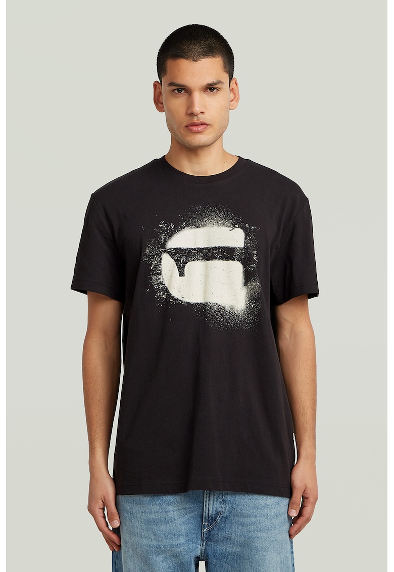 Tricou din bumbac organic - Negru/Alb murdar