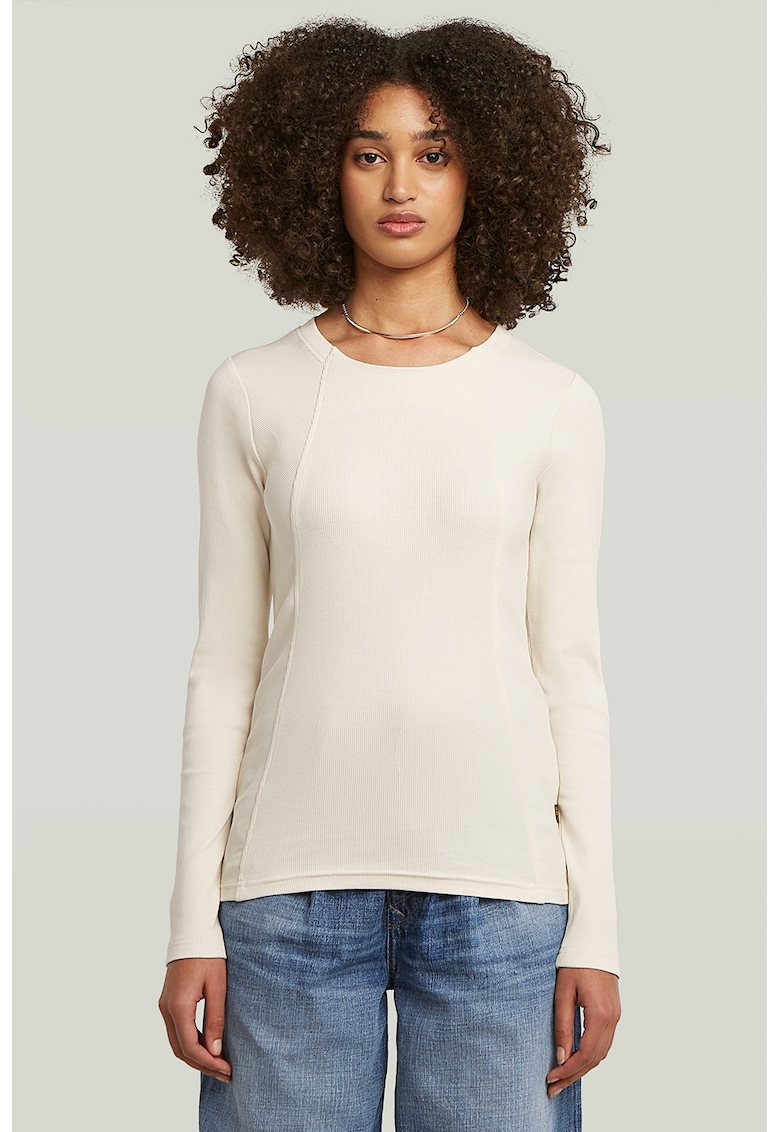 Bluza din amestec de bumbac organic cu model uni