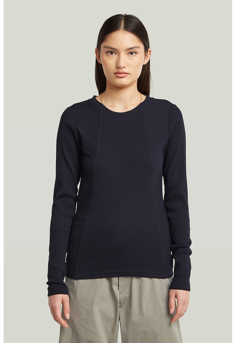 Bluza din amestec de bumbac organic cu model uni