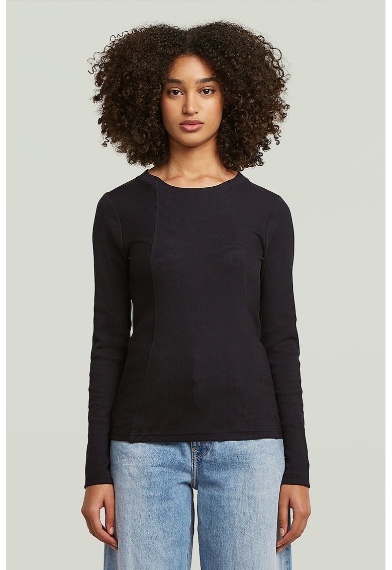 Bluza din amestec de bumbac organic cu model uni