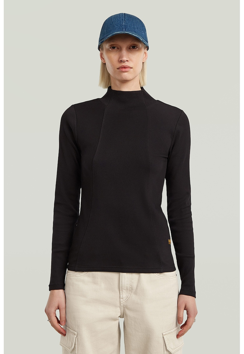 Bluza slim fit din amestec de bumbac organic