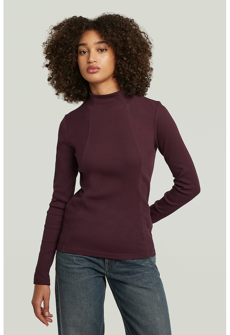 Bluza slim fit din amestec de bumbac organic