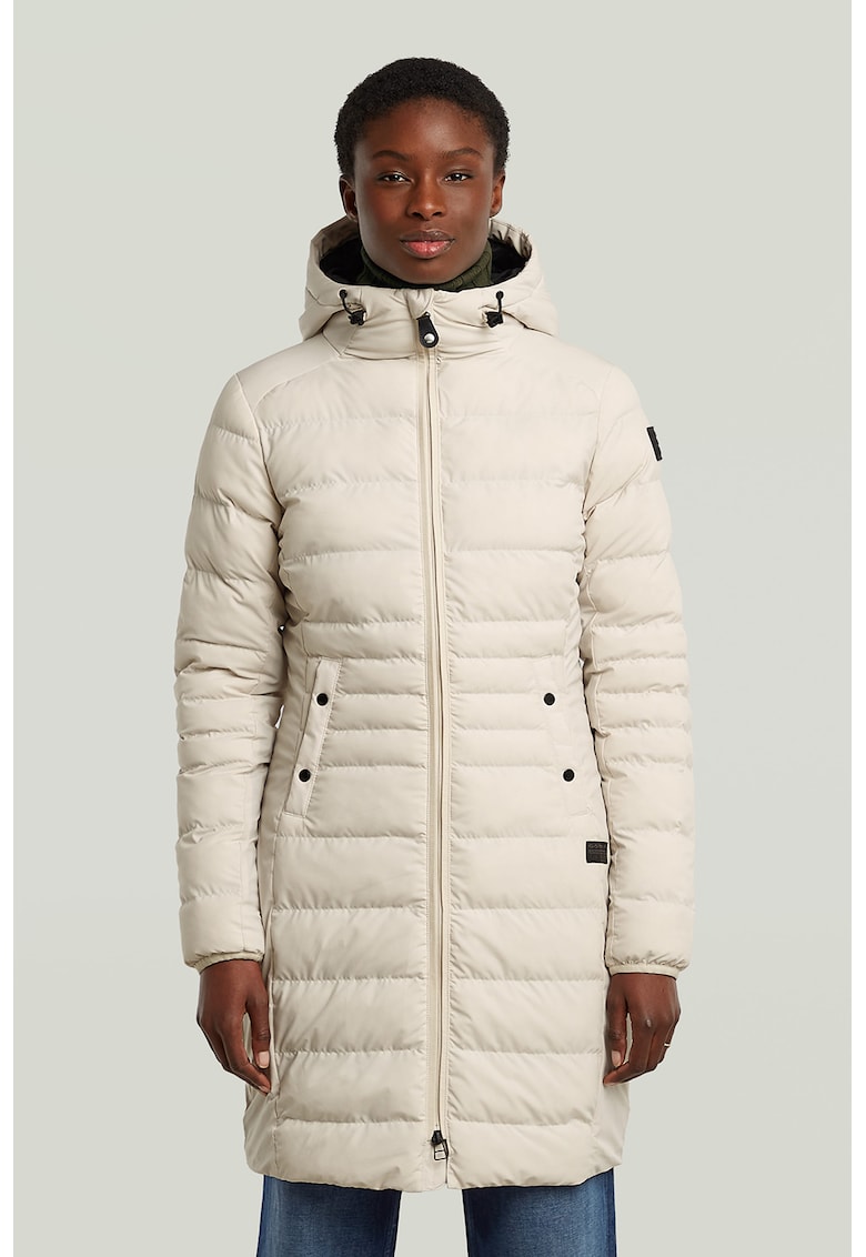 Geaca cu gluga si aspect matlasat