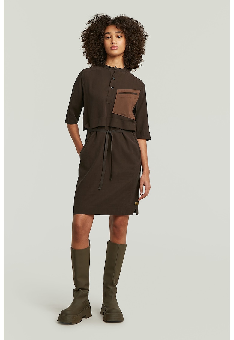 Rochie-tricou cu guler Mao