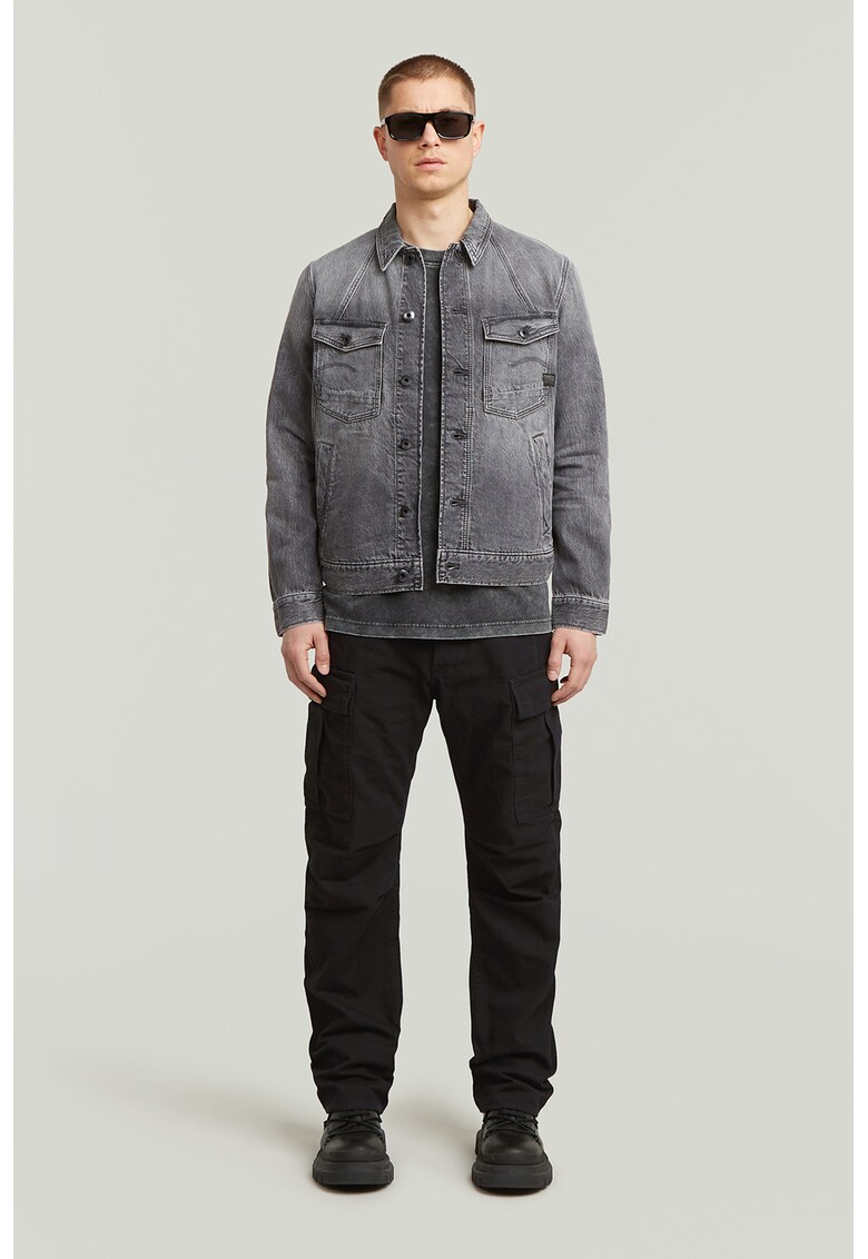 Pantaloni cargo cu talie medie - Negru