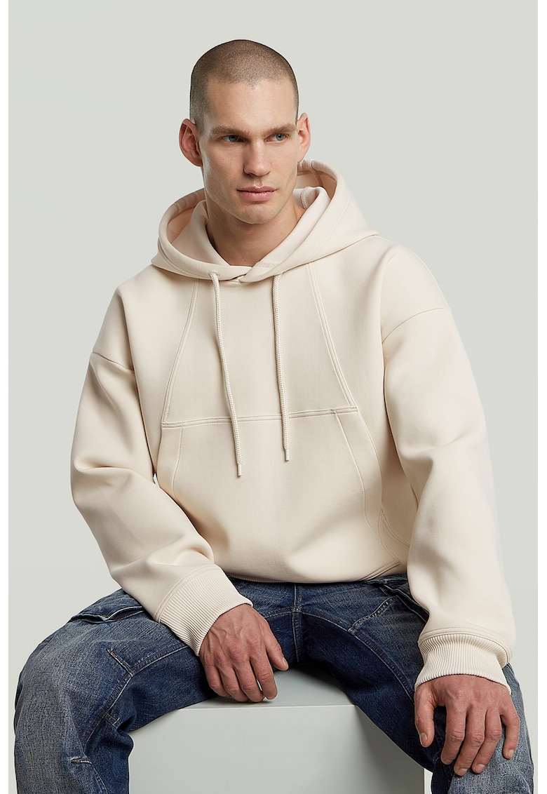 Hanorac cu buzunar kangaroo - Crem