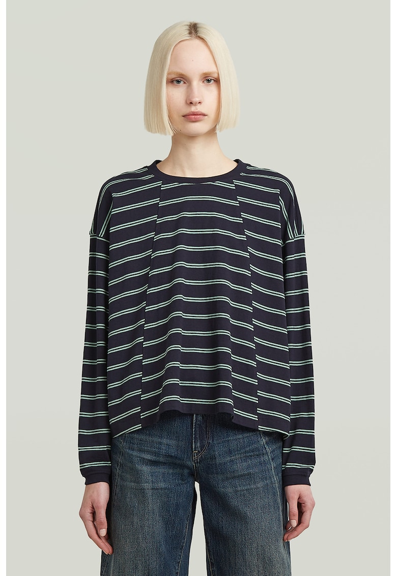 Bluza din bumbac organic cu maneci cazute