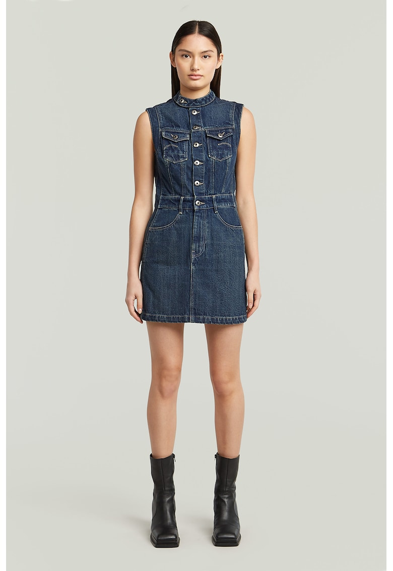 Rochie fara maneci din denim