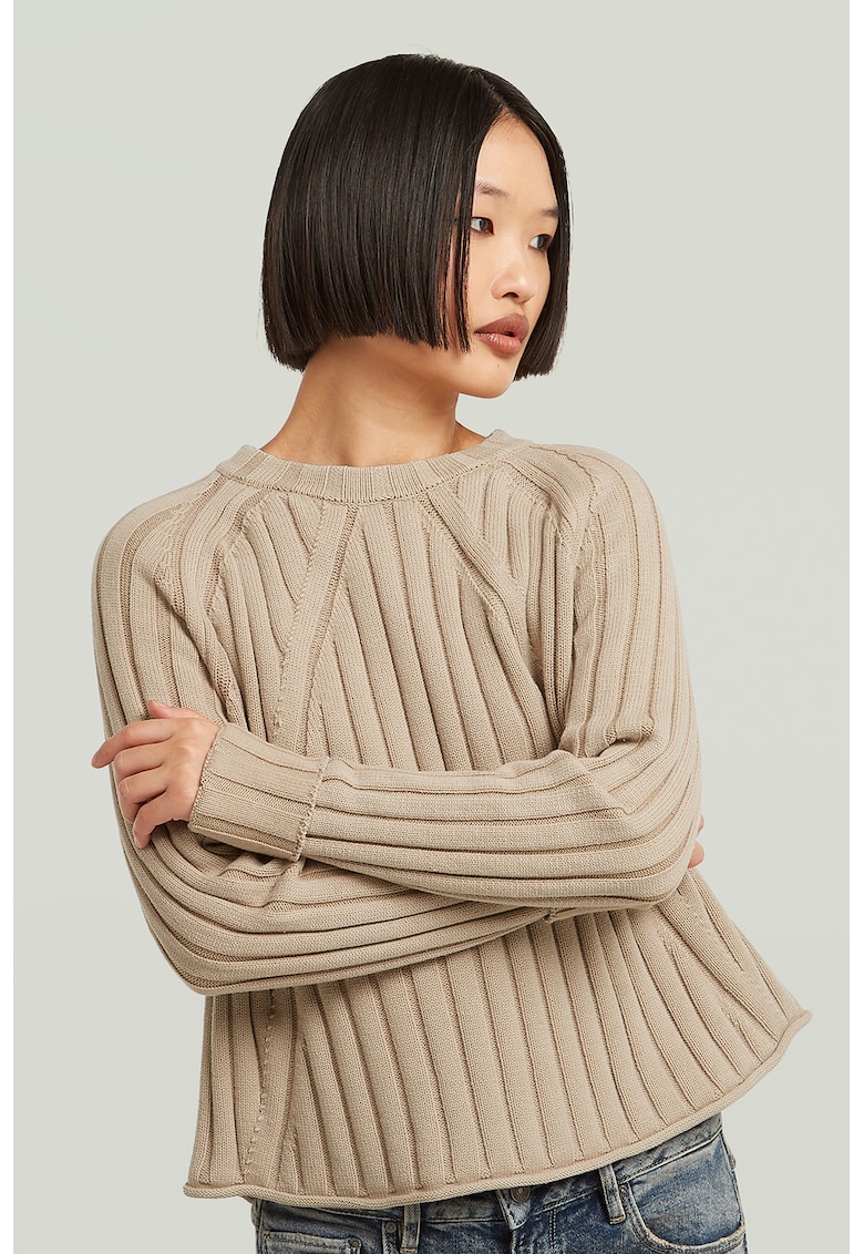 Pulover striat din bumbac organic