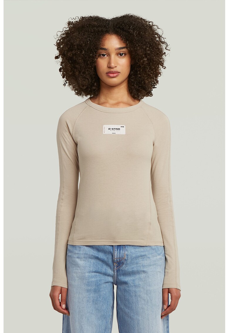 Bluza slim fit din bumbac organic