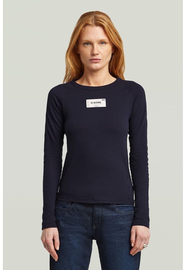 Bluza slim fit din bumbac organic