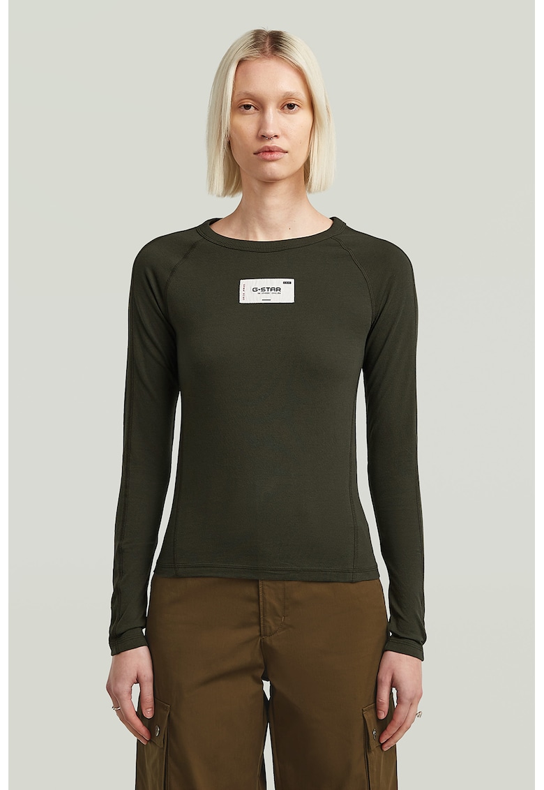 Bluza slim fit din bumbac organic