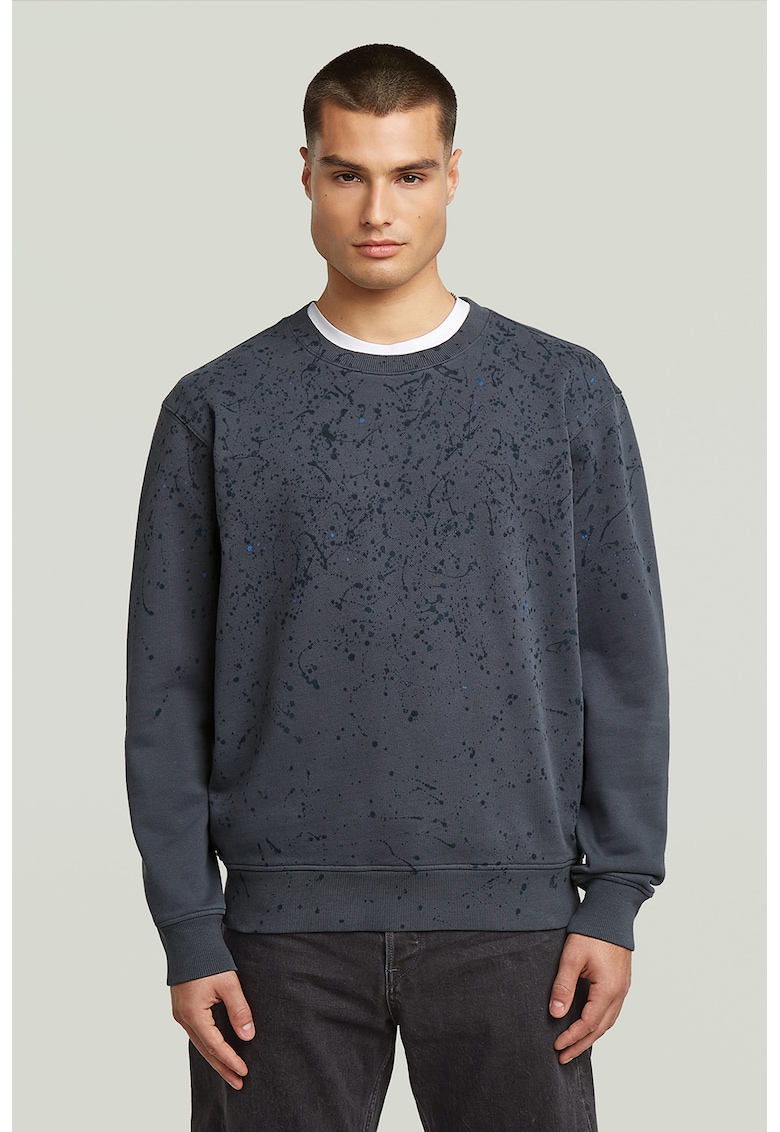 Bluza de trening din bumbac organic cu model cu pete de vopsea