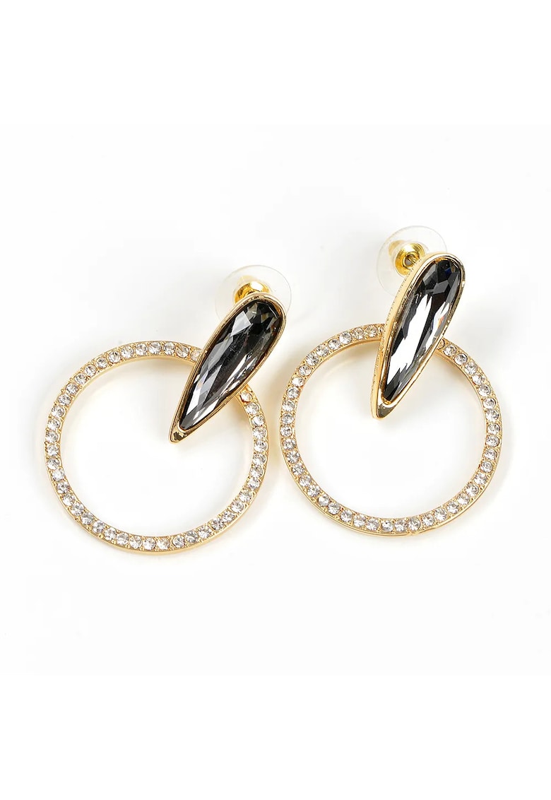 Cercei statement inima dubla cu cristale stralucitoare -  Paris