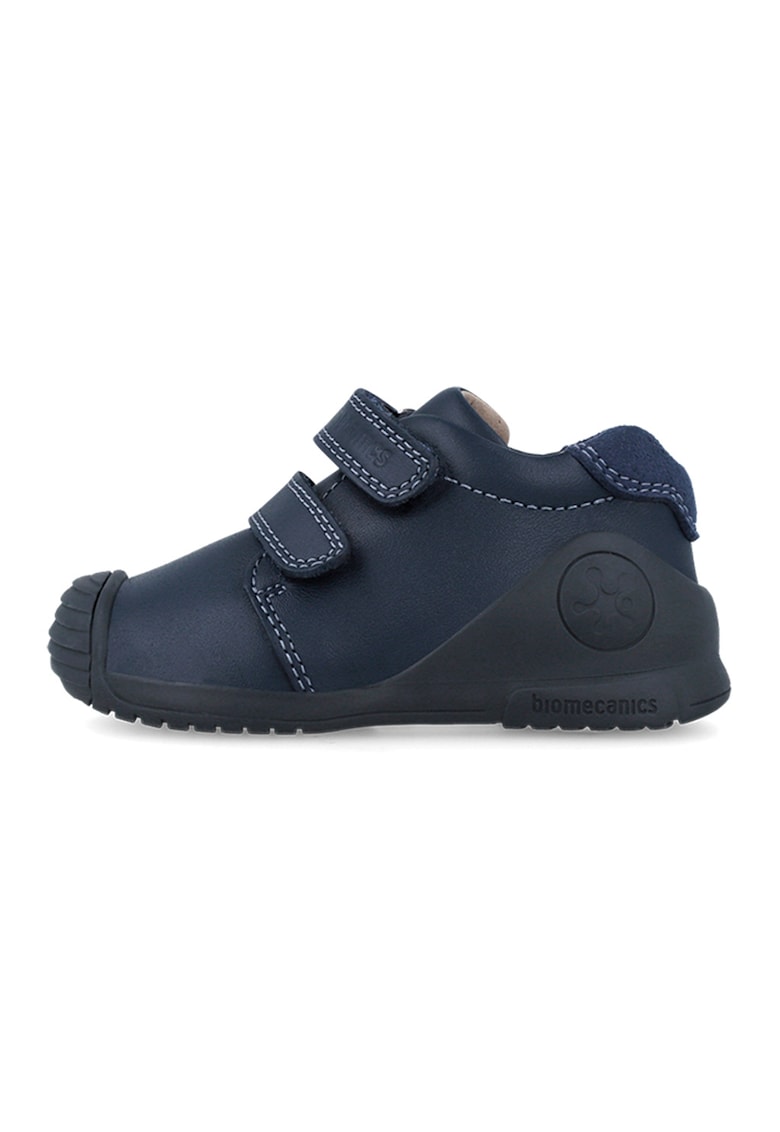Pantofi sport de piele cu velcro - Bleumarin