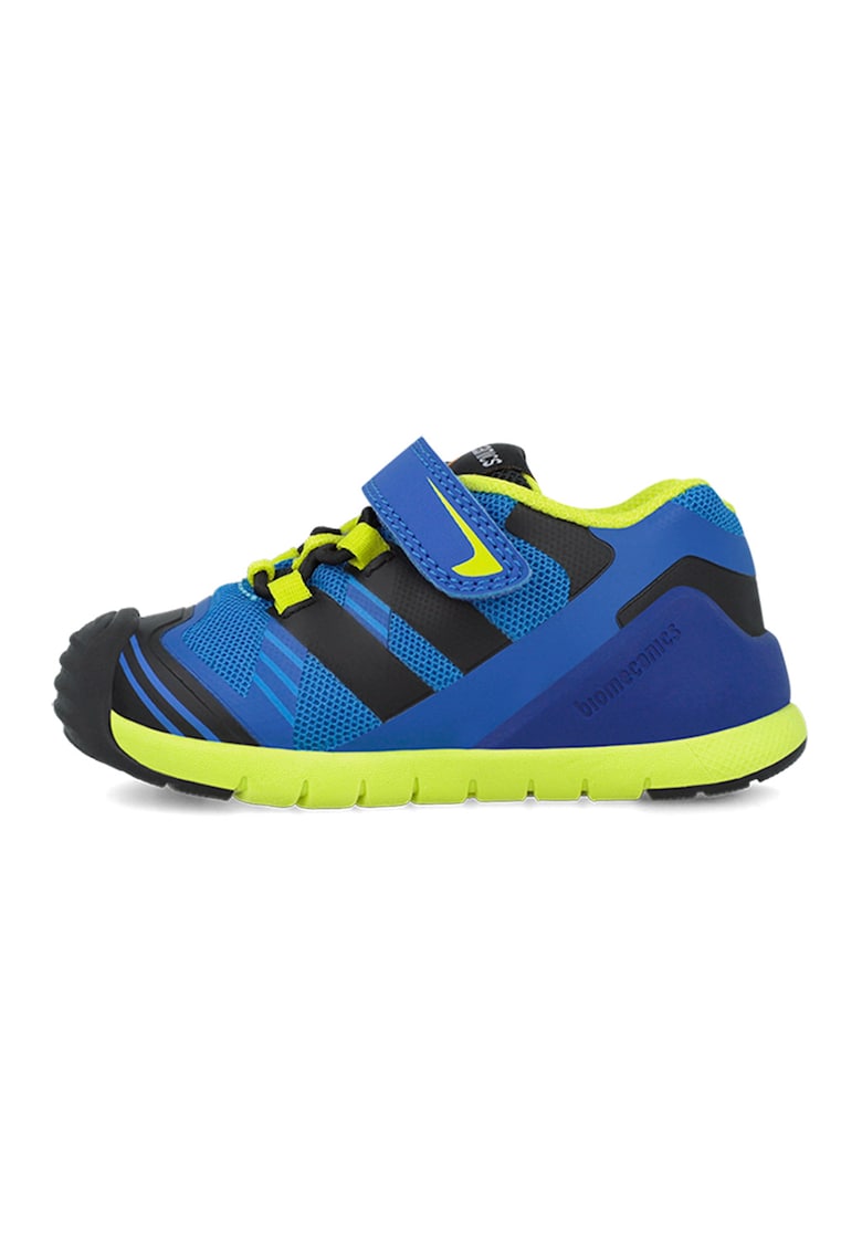 Pantofi sport low-cut cu velcro - Negru/Albastru royal/Verde lime