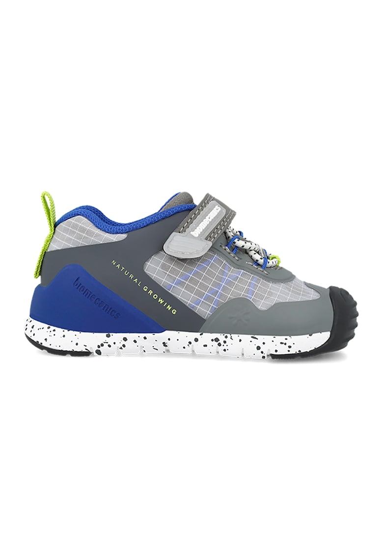 Pantofi sport cu detaliu cu inchidere velcro - Alb/Gri/Albastru royal
