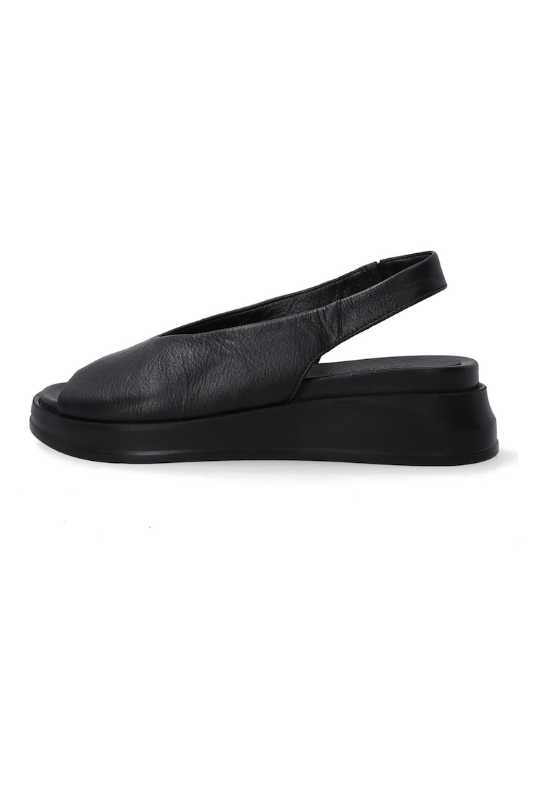 Sandale din piele cu platforma si bareta slingback