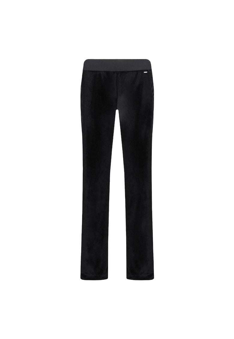 Pantaloni sport negri - dungi argintii - 100% poliester - pentru femei - Pantaloni sport negri - dungi argintii - 100% poliester - pentru femei -
