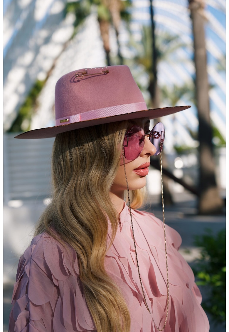 Palarie dama Barbie - lana - roz pal