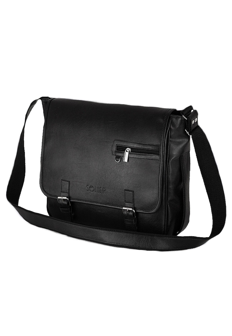 Geanta barbateasca casual de umar  S12 Negru