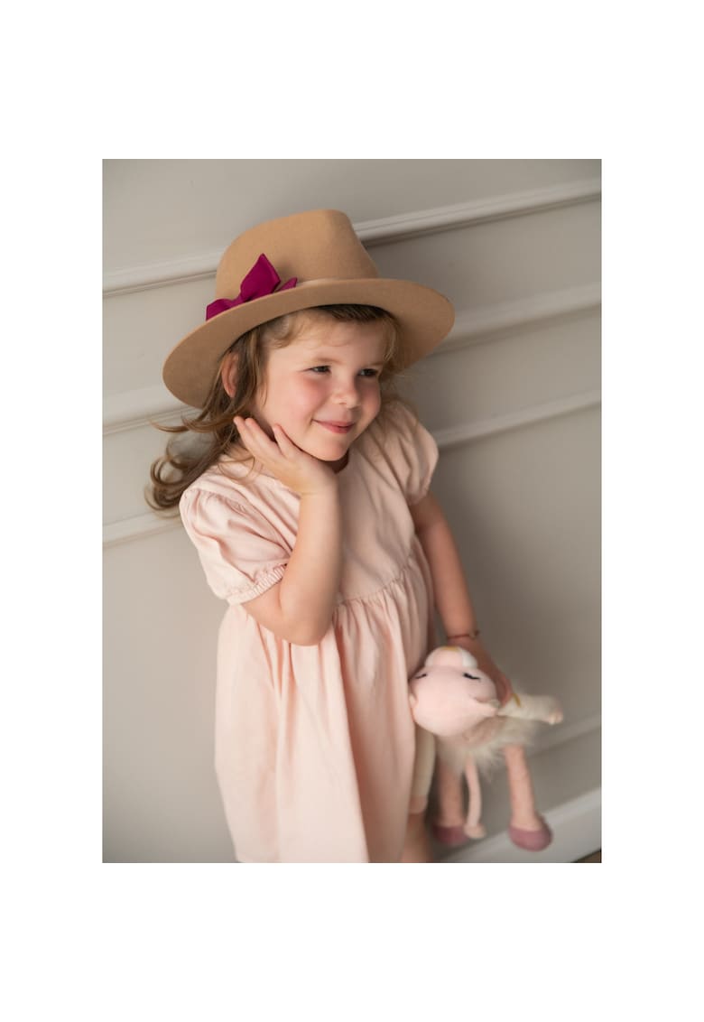 Palarie fedora din lina cu detaliu cu fundita