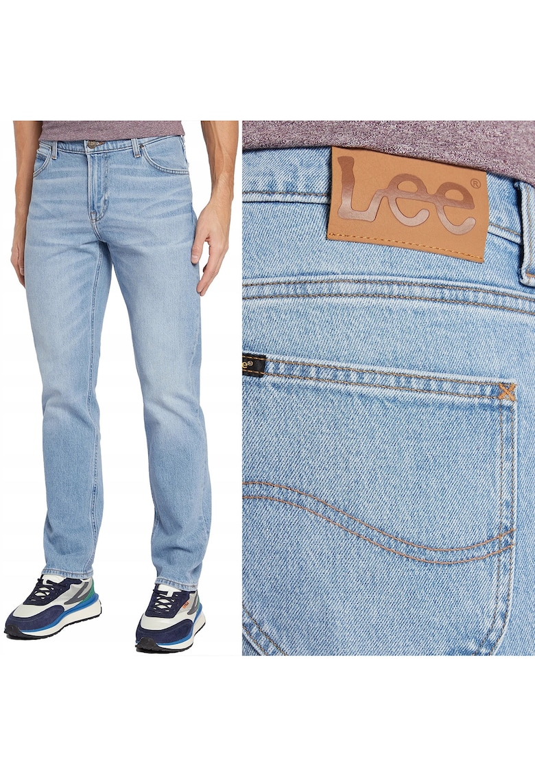 Blugi bărbați Lee Relaxed Worn New Hill - albastru