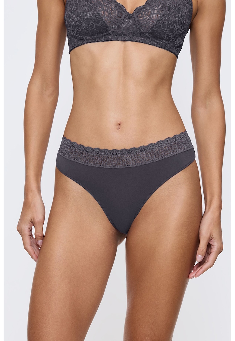 Chiloti tanga din amestec modal cu garnitura din dantela Chiloti tanga din amestec modal cu garnitura din dantela