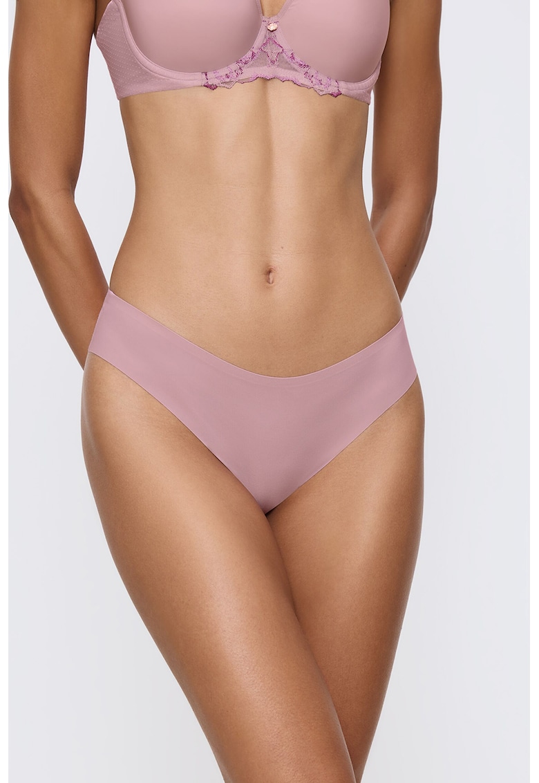 Chiloti cu model uni Smart invisible - Roz pal