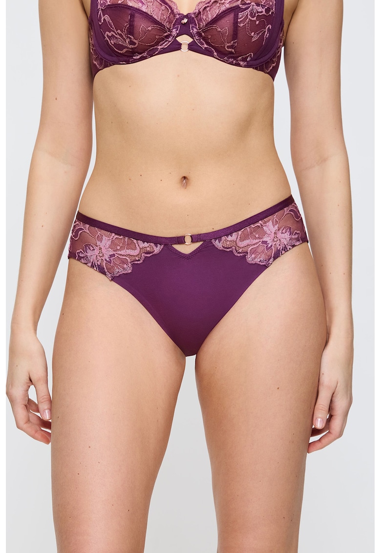 Chiloti brazilieni din amestec de lyocell cu garnituri din dantela