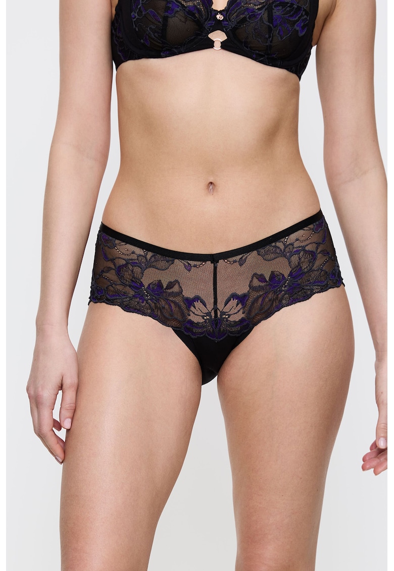 Chiloti hipster din amestec de lyocell cu insertii din dantela