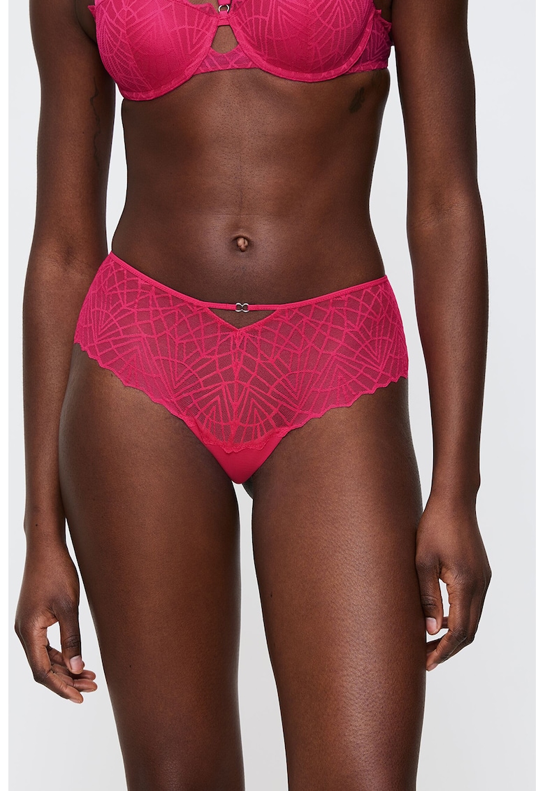 Chiloti hipster semitransparenti cu talisman decorativ