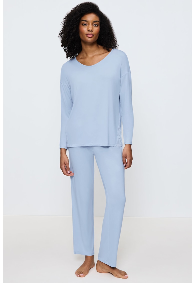 Pijama din amestec de modal cu pantaloni lungi