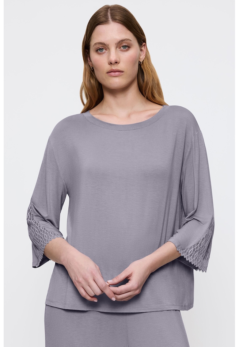 Camasa de noapte din amestec de modal cu decolteu rotund