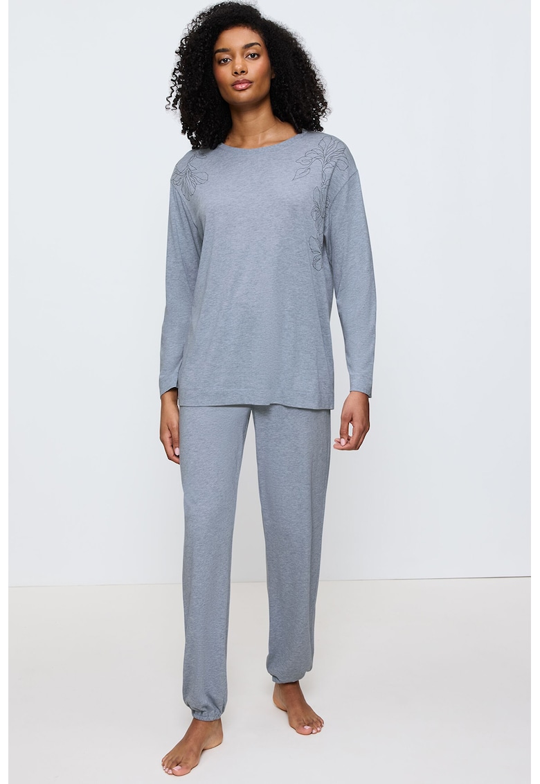 Pijama lunga din amestec de modal cu maneci cazute