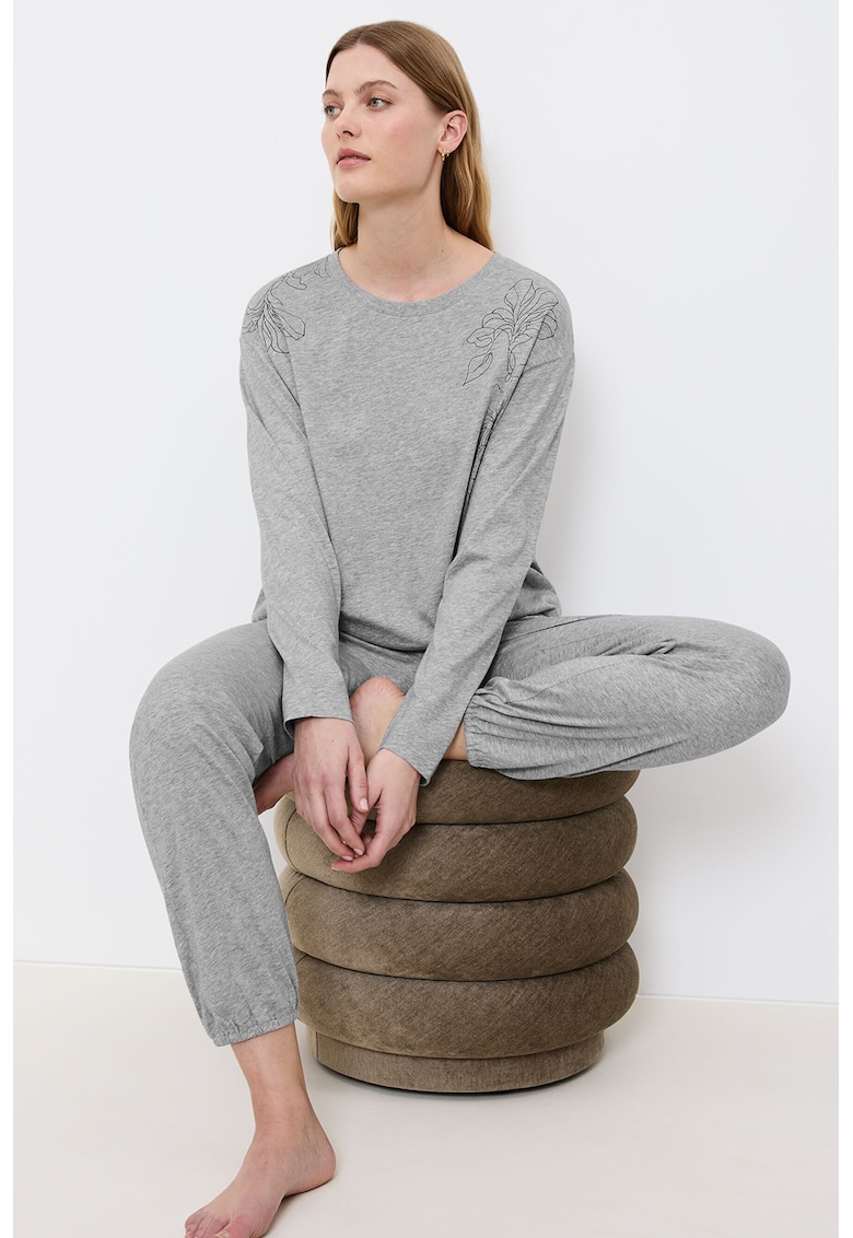 Pijama lunga din amestec de modal cu maneci cazute