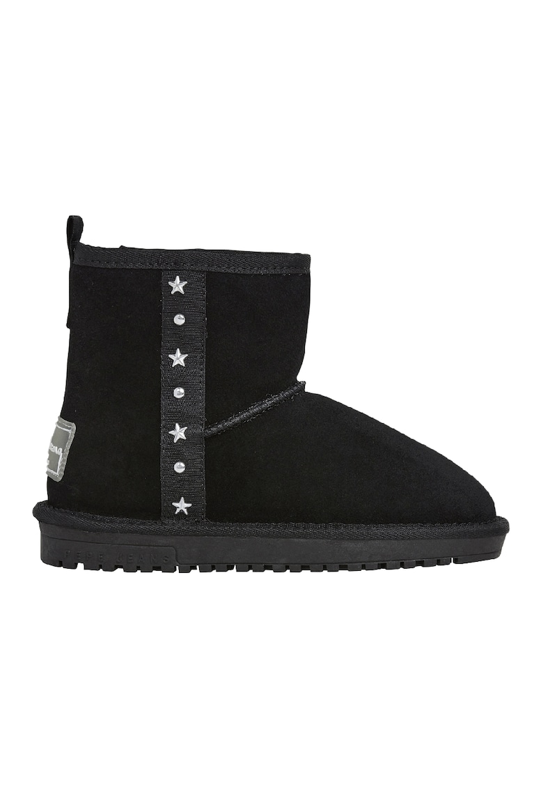 Ghete slip-on din piele intoarsa cu tinte